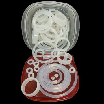 125-Piece Translucent Silicone Rubber Ring Set
